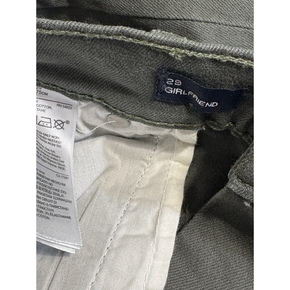 Gap Girlfriend Jeans Size 29 Womens Douglas Fir Green Distressed Stretch NWT! - Picture 4 of 5